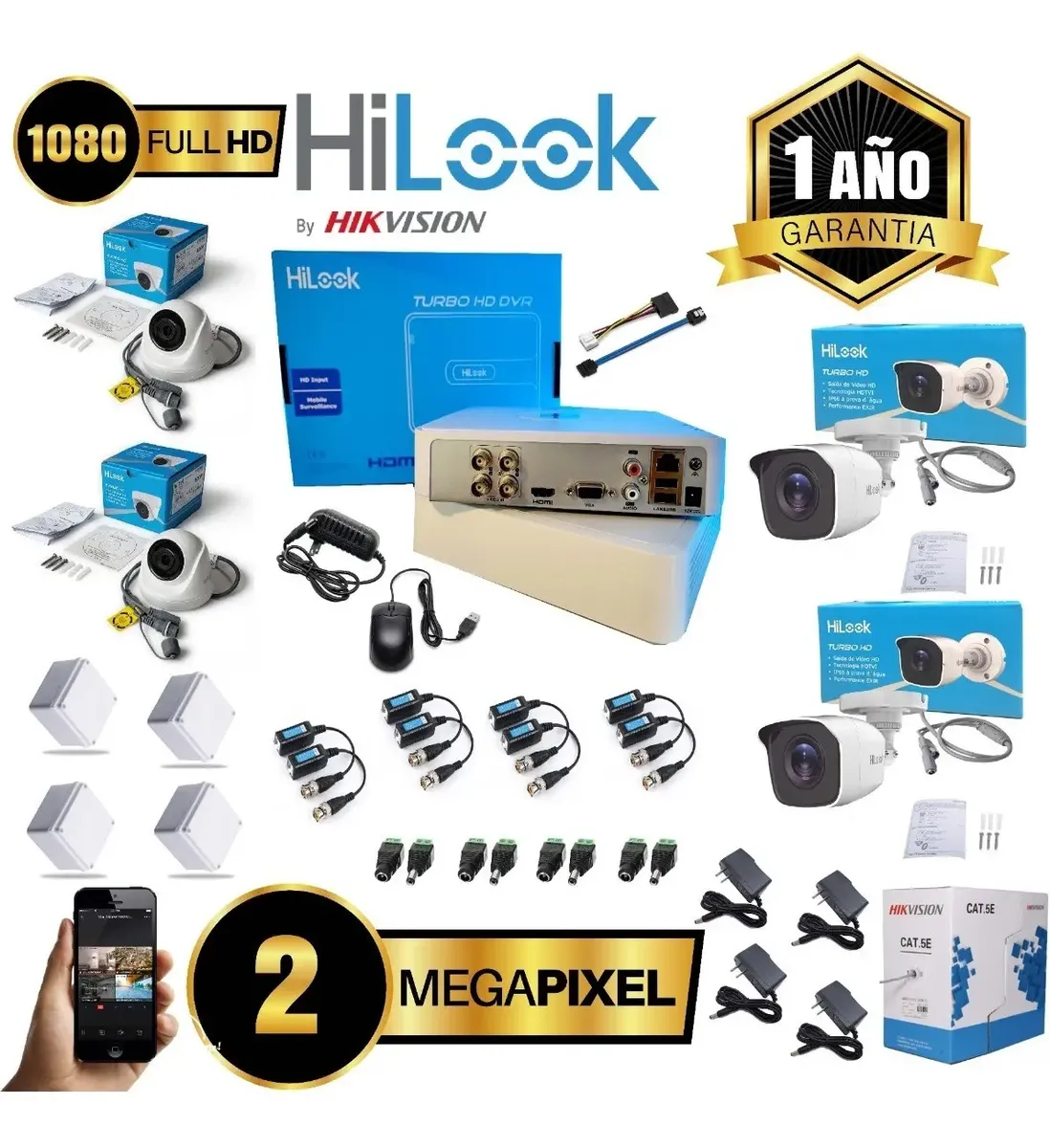 Kit 4 Cámaras + DVR 4Ch + Accesorios + Instalación - Imagen 3