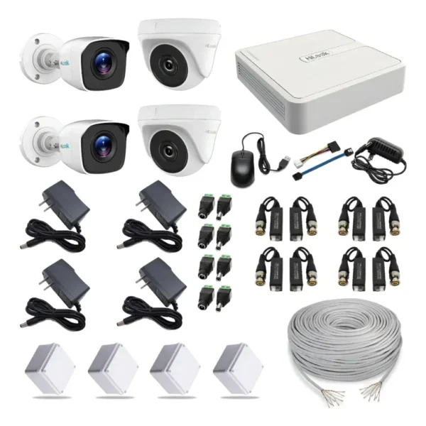 Kit 4 Cámaras + DVR 4Ch + Accesorios + Instalación