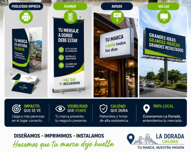 Publicidad Impresa, Banners, Avisos y Vallas en La Dorada, Caldas - Imagen 2