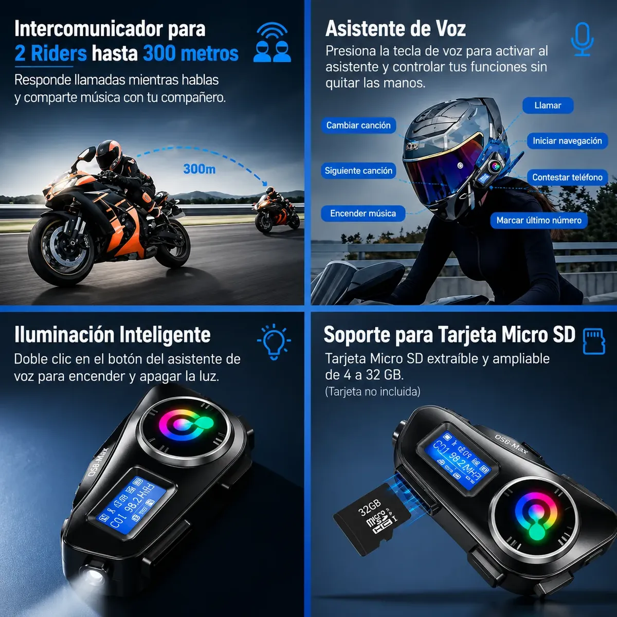 Intercomunicador Q58 Max Batería Larga Duración Sonido Hd - Imagen 2
