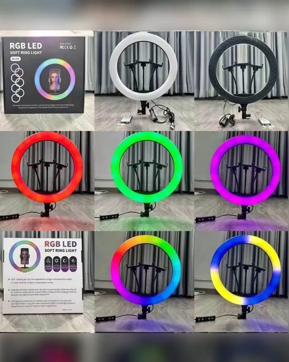 Aro De Luz Led MJ33 Luz Rgb Cálida Fría + Trípode - Imagen 4