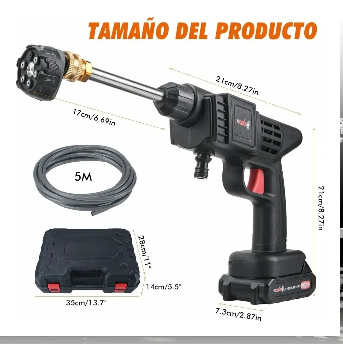 Hidrolavadora Inalámbrica Portátil Recargable 48v 2 Baterías, - Imagen 2