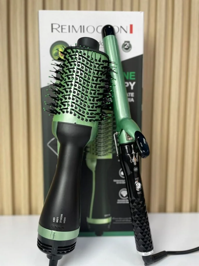 Combo Pinza Rizadora+ Cepillo Térmico -Remington Shine